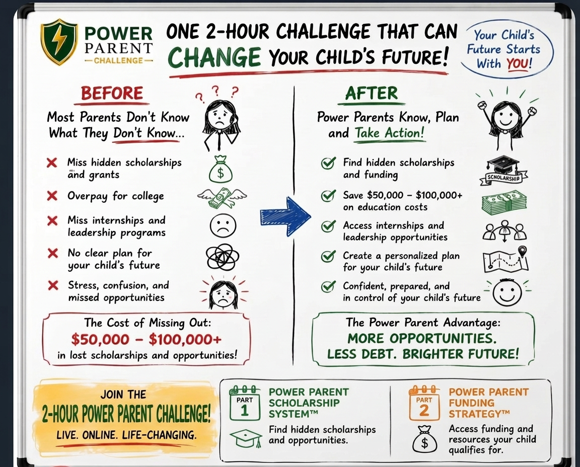 One 2-Hour Challenge That Can Change Your Child's Future - Power Parent Challenge whiteboard